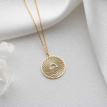Harmony Flow Wave Sun Necklace, 6 of 11