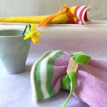 Personalised Cashmere Hot Water Bottle, Candy Striped, 5 of 8