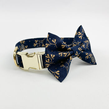 Navy Mistletoe Dog Collar, 12 of 12
