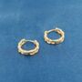 Gold Chain Huggie Hoop Earrings, thumbnail 2 of 7