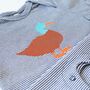 Baby Short Sleeve Striped Bodysuit, Duck, thumbnail 4 of 4