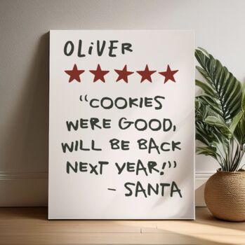 Personalised Santa’s Thank You Note Hand Made Print, 4 of 5