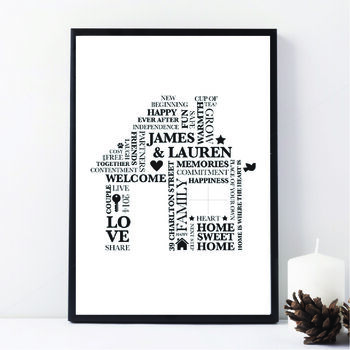 Personalised 'Typographic' New Home Print, 2 of 5