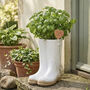 Personalised Heart Large White Welly Boots Planter Gift, thumbnail 1 of 11