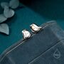 Sterling Silver Tiny Robin Bird Stud Earrings, thumbnail 1 of 12