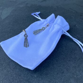 Dangle Sterling Silver Marcasite Earrings, 2 of 2