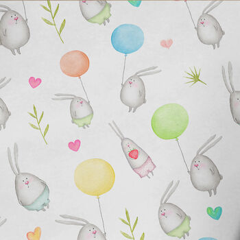 Easter Wrapping Paper Roll Or Folded, Bunny Balloon, 2 of 2