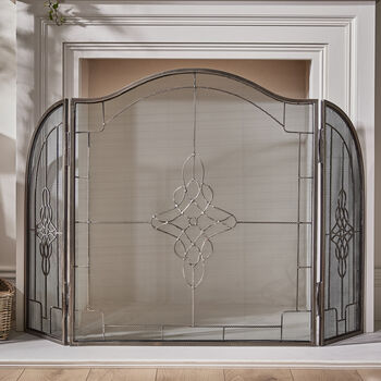 Elegant Antique Style Mesh Fire Screen, 7 of 7