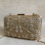 Dark Gold Pearl Rectangular Clutch Bag, thumbnail 8 of 10