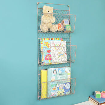 Wall Mounted Children's Book Triple Storage Rack, 2 of 8