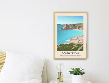 South Devon Aonb Travel Poster Art Print, 2 of 7