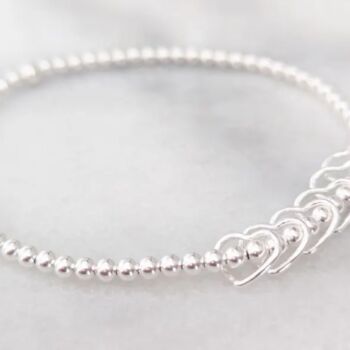Sterlling Silver Heart Milestone Birthday Bracelet, 3 of 7