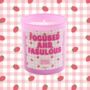 Strawberry Shortcake Focused And Fabulous Pink Strawberry Candle, thumbnail 1 of 2