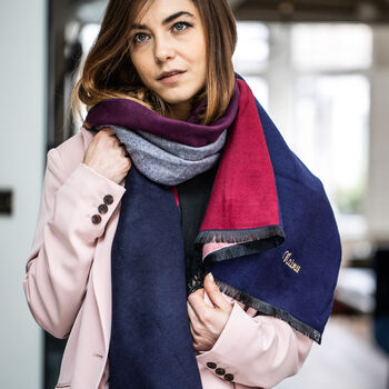 Colourblock Cashmere And Modal Shawl Scarf, 2 of 12
