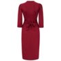 Mabel Long Sleeve Dress In Windsor Wine 1940s Style, thumbnail 2 of 3