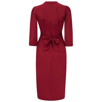 Mabel Long Sleeve Dress In Windsor Wine 1940s Style, 2 of 3