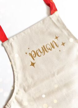 Personalised Christmas Baking Apron For Kids, 2 of 4