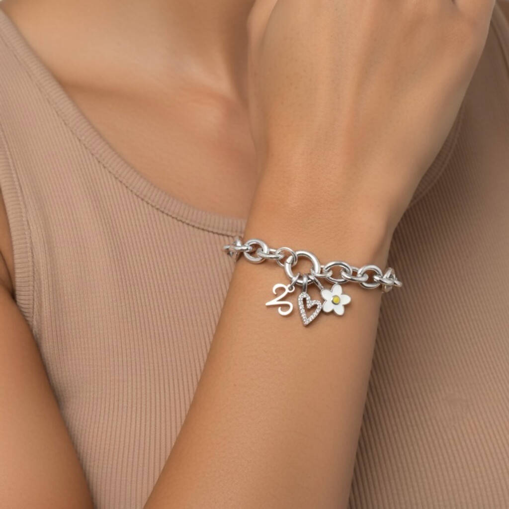 Charm Builder™ Silver Chunky Oval Chain Clasp Charm Bracelet, 1 of 11