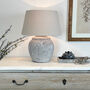 Ribbed Pale Grey Stone Effect Ceramic Table Lamp Base, thumbnail 3 of 7