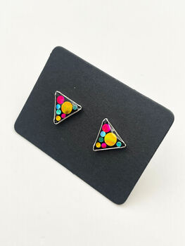 Mini Disco Stud Earrings With Colourful Glitter, 9 of 12