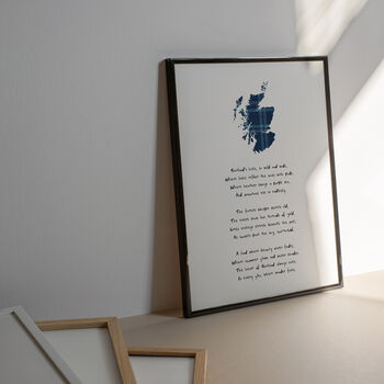 Scottish Map Print With Poem, 2 of 3
