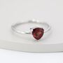 Sterling Silver Genuine Trillion Cut Garnet Ring, thumbnail 5 of 12
