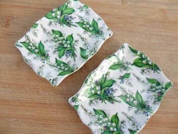 Set Of Two Soap Dishes In Lily Of The Valley Design, 8 of 11