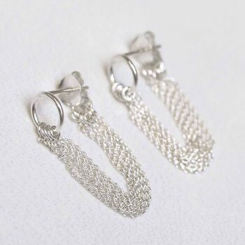 Sterling Silver Multi Chain Studs, 4 of 7