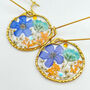 Dangle Earrings With Flowers In Vintage Colours, thumbnail 1 of 11