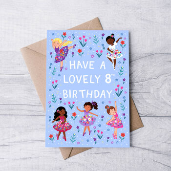 Any Age Ballerina Birthday Card, Girls Age Birthday Card, Dance, 8 of 8