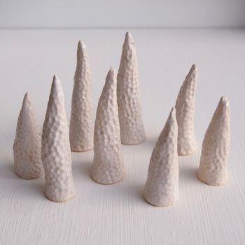 Handmade White Ceramic Wedding Engagement Ring Holder, 5 of 7