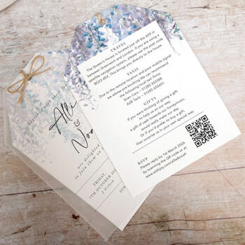 Whimsical Winter Vellum Tag Wedding Invitations, 2 of 6