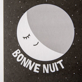 'Bonne Nuit' Moon Nursery Print, 3 of 4