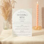Wedding Menu Sign A4 Sturdy Foamex Minimalist Arch, thumbnail 1 of 5
