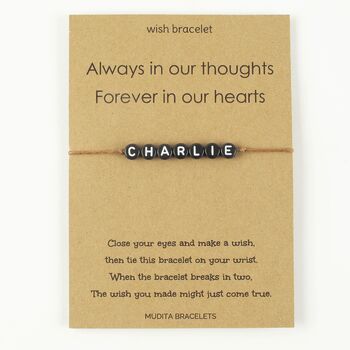 Forever In Our Hearts Remembrance Name Charm Bracelet, 3 of 4