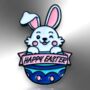 Happy Easter Bunny Egg Enamel Pin, thumbnail 3 of 8