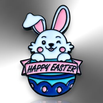 Happy Easter Bunny Egg Enamel Pin, 3 of 8