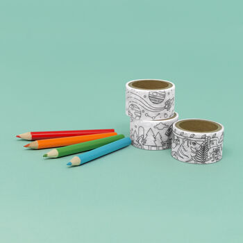 Trio Of Washi Doodle Tape With Colouring Pencils, 4 of 5