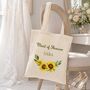 Personalised Sunflower Bridesmaid Tote Bag Gift, thumbnail 2 of 6