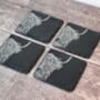 Set Of Four Highland Cow Slate Coasters, thumbnail 1 of 4