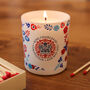 Blue And Red Floral King's Coronation Natural Candle, thumbnail 1 of 6