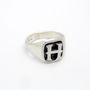 Personalised Initial Cushion Silver Signet Ring, thumbnail 2 of 4