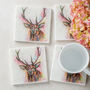 Colourful Stag Italian Marble Drinks Coasters, thumbnail 3 of 3