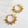 Gold Plated Spiked Tribal Style Hoop Statement Earrings, thumbnail 1 of 4