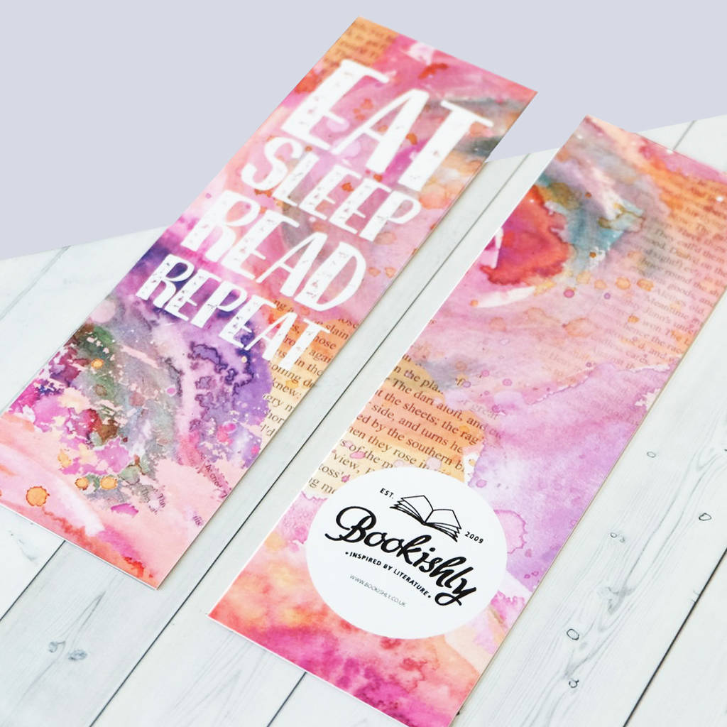 Pink 'Eat, Sleep, Read, Repeat' Bookmark By Bookishly ...