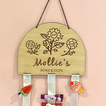 Personalised Hair Bow And Clip Holder Custom Name, 2 of 6