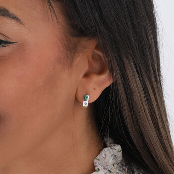 Sterling Silver Colourful Crystal Ear Hoops, 4 of 4