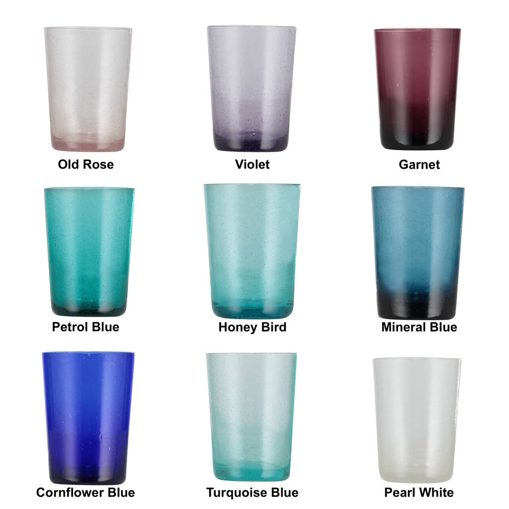 recycled handmade bubble glass tumbler by british colour standard