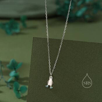 Blue Footed Boobie Bird Pendant Necklace, 4 of 12