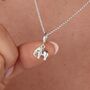 Sterling Silver Elephant Charm Necklace, Sterling Silver Or Gold Plated, thumbnail 1 of 10